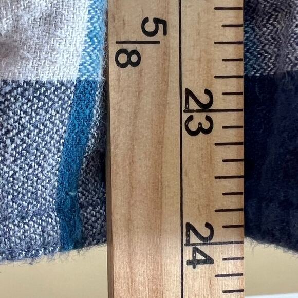 Wrangler Mens Sherpa Lined Flannel Shacket Blue Plaid Jacket 2XL - Picture 9 of 10